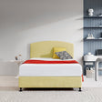 Linen Fabric Double Bed Curved Headboard Bedhead - Sulfur Yellow