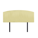 Linen Fabric Double Bed Curved Headboard Bedhead - Sulfur Yellow