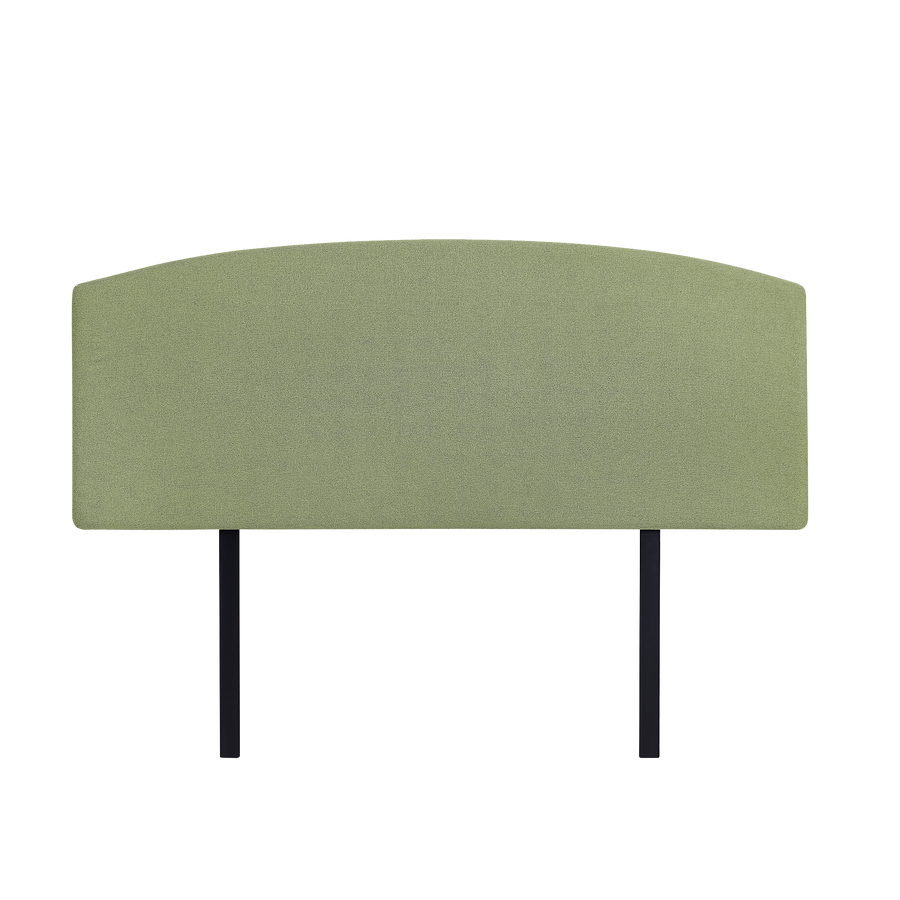 Linen Fabric Double Bed Curved Headboard Bedhead - Olive Green