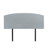 Linen Fabric Double Bed Curved Headboard Bedhead - Stone Grey - Top-Down View