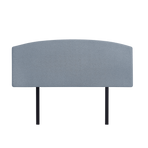 Linen Fabric Double Bed Curved Headboard Bedhead - Berlin Blue