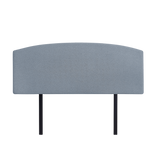 Linen Fabric Double Bed Curved Headboard Bedhead - Berlin Blue - Top-Down View