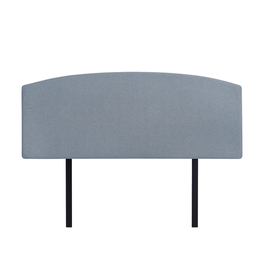 Linen Fabric Double Bed Curved Headboard Bedhead - Berlin Blue