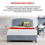 Linen Fabric Double Bed Curved Headboard Bedhead - Berlin Blue - 45-Degree Angle