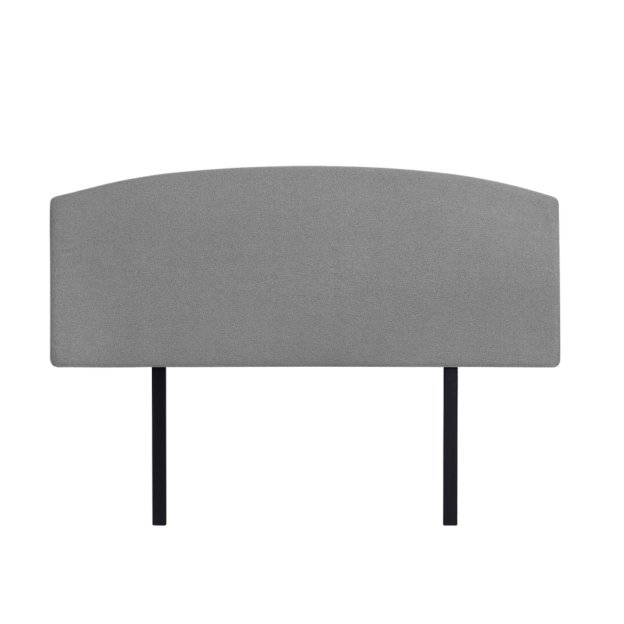 Linen Fabric Double Bed Curved Headboard Bedhead - Night Ash
