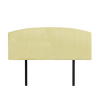 Linen Fabric Queen Bed Curved Headboard Bedhead - Sulfur Yellow