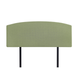 Linen Fabric Queen Bed Curved Headboard Bedhead - Olive Green - Top-Down View
