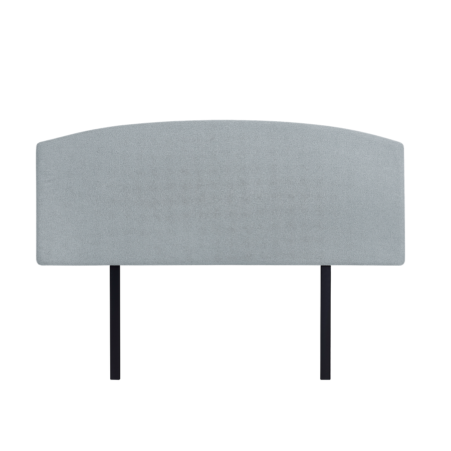Linen Fabric Queen Bed Curved Headboard Bedhead - Stone Grey