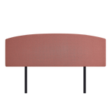 Linen Fabric King Bed Curved Headboard Bedhead - Pearl Copper Brown - Top-Down View