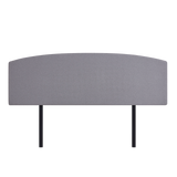 Linen Fabric King Bed Curved Headboard Bedhead - Slate Ash - Side View