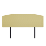 Linen Fabric King Bed Curved Headboard Bedhead - Sulfur Yellow