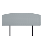Linen Fabric King Bed Curved Headboard Bedhead - Stone Grey
