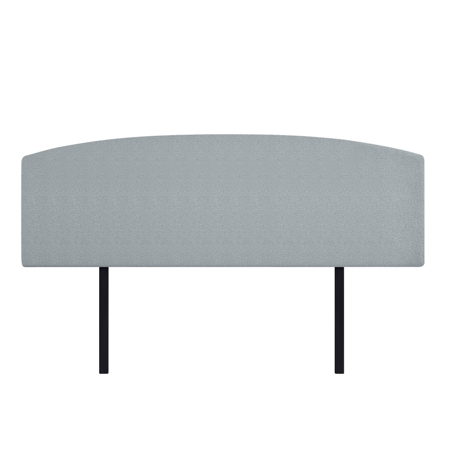 Linen Fabric King Bed Curved Headboard Bedhead - Stone Grey