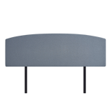Linen Fabric King Bed Curved Headboard Bedhead - Berlin Blue - Top-Down View