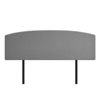 Linen Fabric King Bed Curved Headboard Bedhead - Night Ash