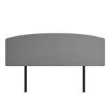 Linen Fabric King Bed Curved Headboard Bedhead - Night Ash - Top-Down View