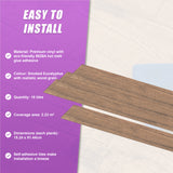 Vinyl Floor Tiles Self Adhesive Flooring Smoked Eucalyptus Wood Grain 16 Pack 2.3SQM - Extra Image