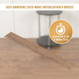 Vinyl Floor Tiles Self Adhesive Flooring Smoked Eucalyptus Wood Grain 16 Pack 2.3SQM