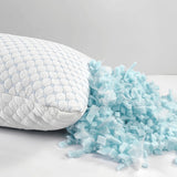 Large Memory Foam Cooling Pillow Heat and Moisture Reducing Ice Silk and Gel Infused - Side View