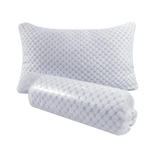 Large Memory Foam Cooling Pillow Heat and Moisture Reducing Ice Silk and Gel Infused - Top-Down View