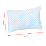 Large Memory Foam Cooling Pillow Heat and Moisture Reducing Ice Silk and Gel Infused - Low Angle