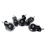 5x Office Chair Rollerblade Caster Wheels Safe for All Floors - Universal Fit - 45-Degree Angle