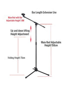 Stage Stands Tripod Mic Stand with Boom 2-Pack