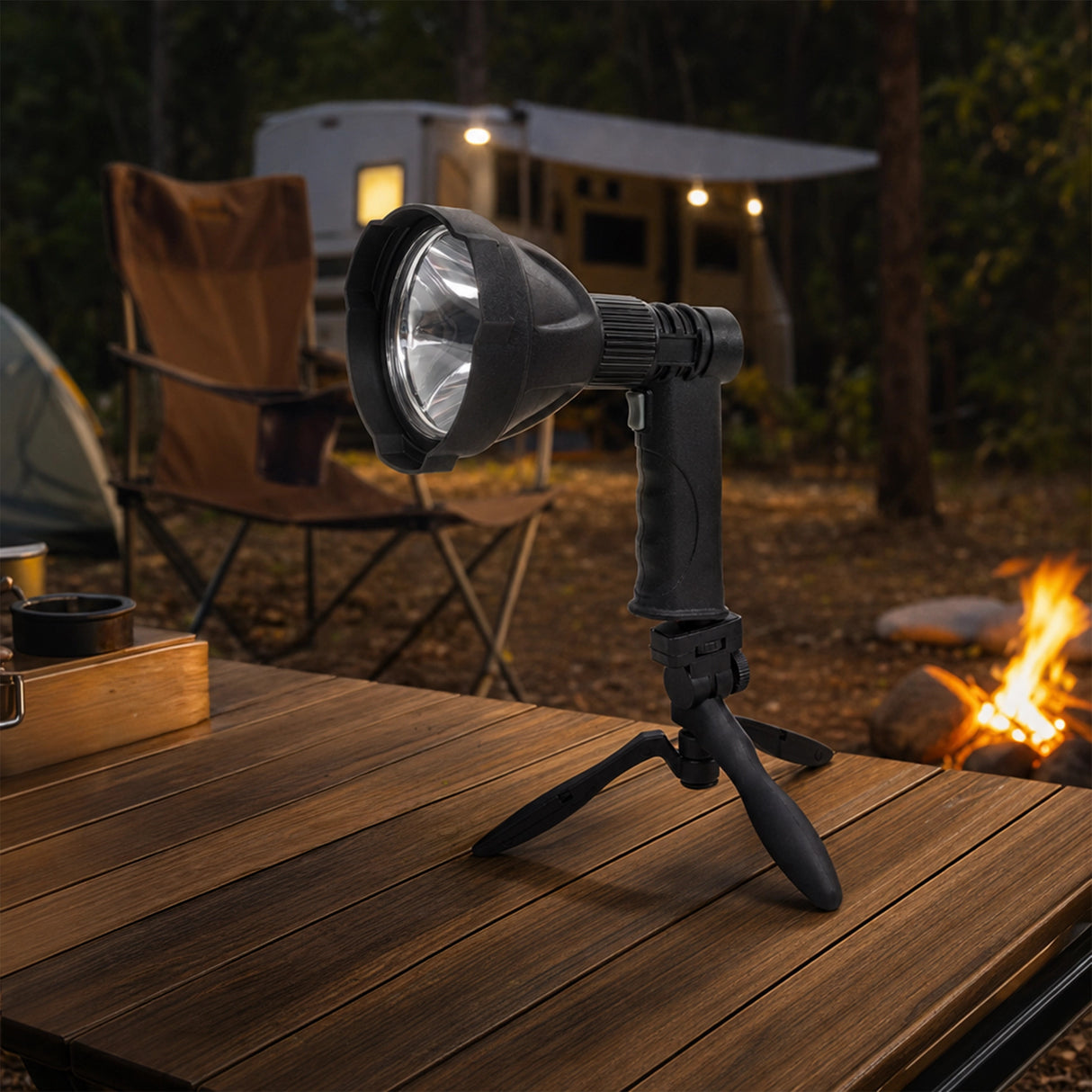 10W Handheld Spot Light Rechargeable LED Spotlight Hunting Shooting 12V