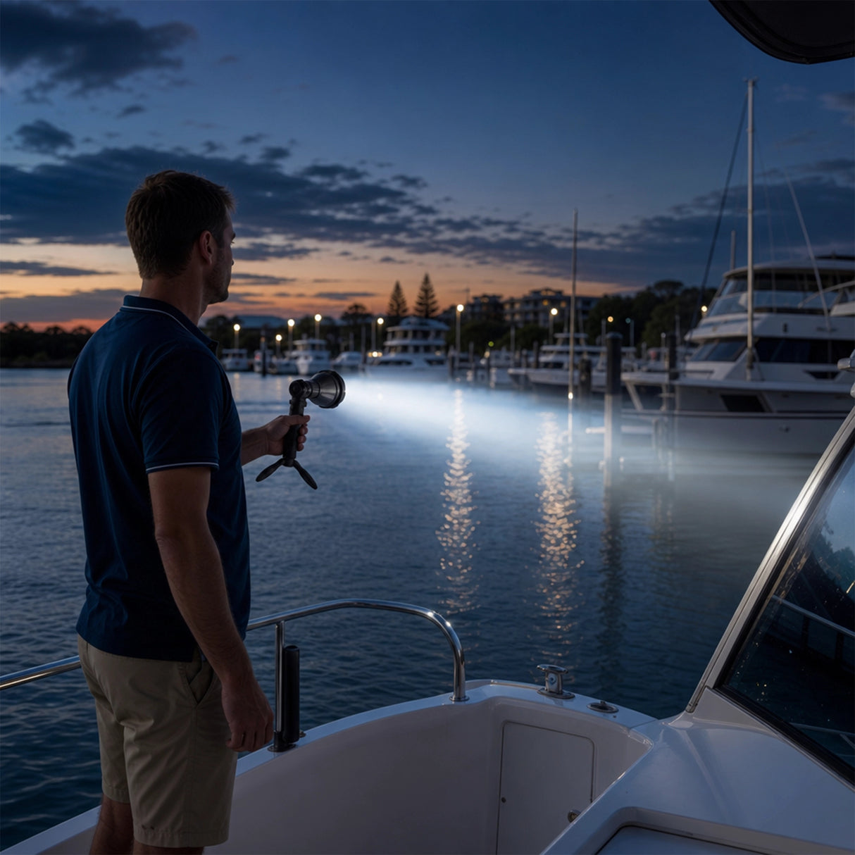 10W Handheld Spot Light Rechargeable LED Spotlight Hunting Shooting 12V