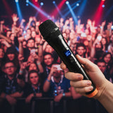2 x Wireless Microphone Handheld Cordless Professional Mic Karaoke Receiver - Side View