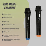 2 x Wireless Microphone Handheld Cordless Professional Mic Karaoke Receiver - Top-Down View