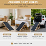 Foldable Dog Pet Ramp Adjustable Height Dogs Stairs for Bed Sofa Car 100cm