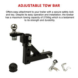 Adjustable Tow Bar Tongue Hitch 50mm Ball Drop for Trailer Caravan
