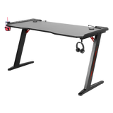 LED Gaming Desk Computer Table with Cup Holder Headphone Hook Cable Hole - 45-Degree Angle