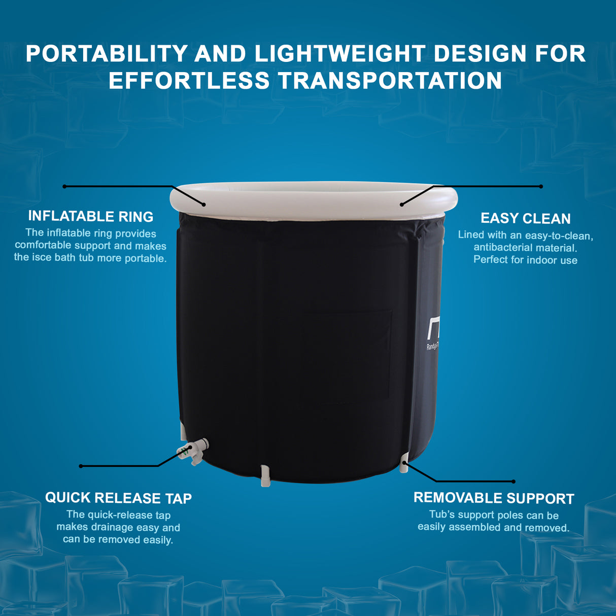 Premium Portable Ice Bath Inflatable Foldable Cold Water Therapy