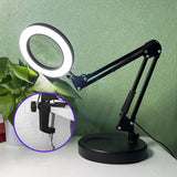 10X Magnifying Glass Desk Light Magnifier LED Lamp Reading Lamp With Base - Top-Down View