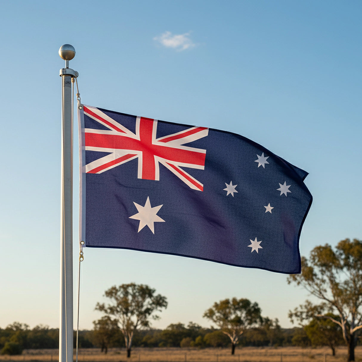 Australian Flag Heavy Duty Woven Spun Poly Australia Flag Metal Clips