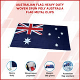 Australian Flag Heavy Duty Woven Spun Poly Australia Flag Metal Clips