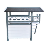 Cat House Weatherproof 2-Story Indoor Outdoor Wooden Shelter Bitumen Roof - Rear View