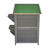 Cat House Weatherproof 2-Story Indoor Outdoor Wooden Shelter Bitumen Roof - Low Angle