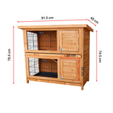 Large Rabbit Hutch with BASE Chicken Coop 2 Storey Guinea Pig Pet Cage House - Extra Image