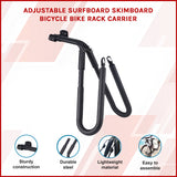 Adjustable Surfboard Skimboard Bicycle Rack Carrier - Low Angle
