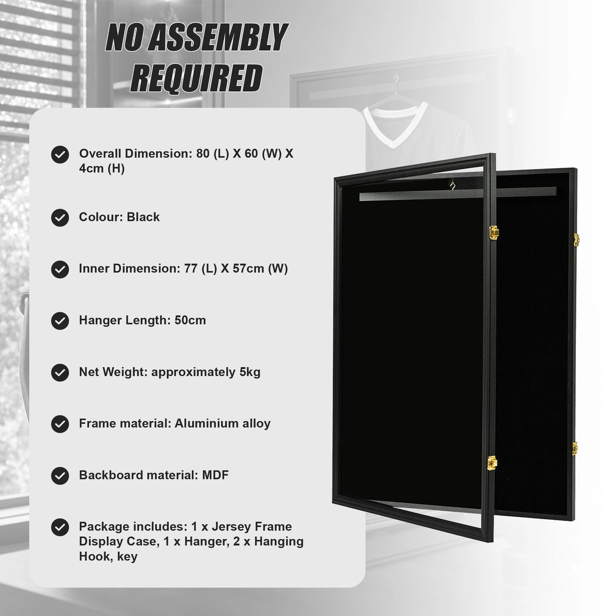 Wall Display/Case Lockable Rack 80cm Football Basketball Jersey Storage Box