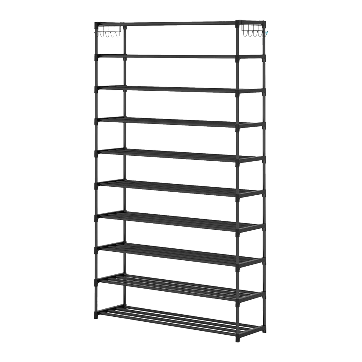10-Tier Metal Shoe Rack Black &ndash; Large 50-Pair Shoe Storage Organiser Shelf