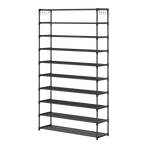 10-Tier Metal Shoe Rack Black &ndash; Large 50-Pair Shoe Storage Organiser Shelf