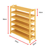 6 Layers Natural Wood Bamboo Shelf Entryway Storage Shoe Rack Home Furniture - Extra Image