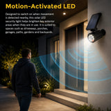 Solar LED Spotlight Motion Activated Security Light - Close-Up Angle