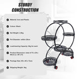 4 Layer 6 Pots Flower Holder Plant Stand Shelf 4-Wheel Free Moving Rack - Top-Down View