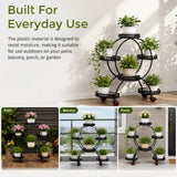 4 Layer 6 Pots Flower Holder Plant Stand Shelf 4-Wheel Free Moving Rack - Extra Image