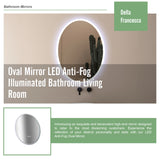 Oval Mirror LED Anti-Fog Illuminated Bathroom Living Room - Rear View